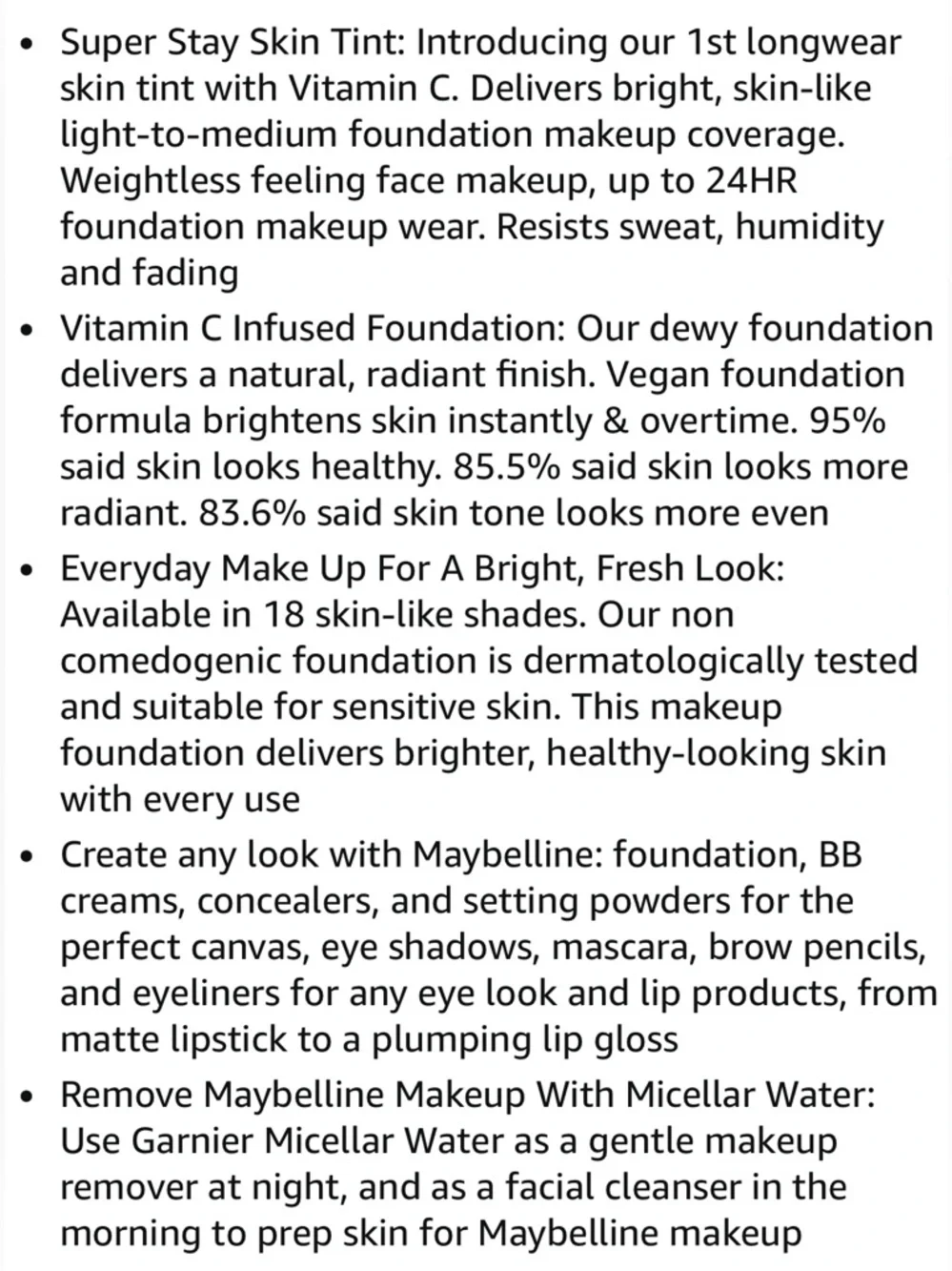 Maybelline Super Stay 24H Skin Tint + Vitamin C Foundation Makeup 368 NEW 1 oz